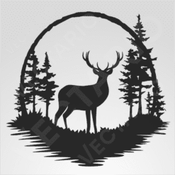 Alternative view of Forest Deer Decal Stag Silhouette Vinyl Nature Scene Sticker