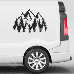 Mountain Forest Decal Scenic Vinyl Landscape Nature Tree Line Sticker