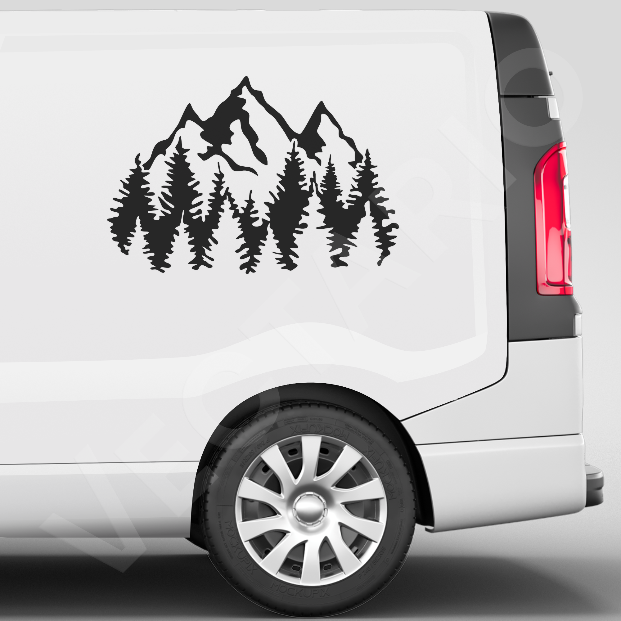 Mountain Forest Decal Scenic Vinyl Landscape Nature Tree Line Sticker