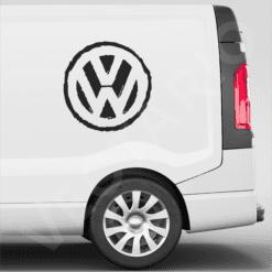 Shredded Style Circle VW Decal Rough Cut Logo-Inspired Vinyl Sticker
