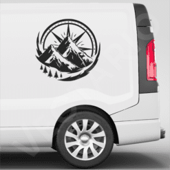 Mountain Compass Decal Find Your Way Scenic Adventure Vinyl Sticker