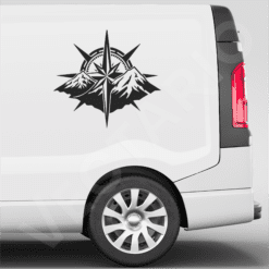 Mountain Compass Decal Explore More Adventure Scenic Vinyl Sticker