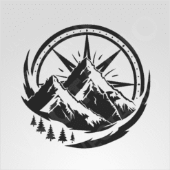 Alternative view of Mountain Compass Decal Find Your Way Scenic Adventure Vinyl Sticker