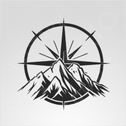 Alternative view of Mountain Compass Star Decal Bold Adventure Vinyl Sticker