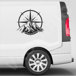 Mountain Compass Star Decal Bold Adventure Vinyl Sticker