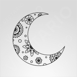 Alternative view of Floral Mandala Moon Decal Crescent Moon Sticker Boho Lunar Vinyl Art