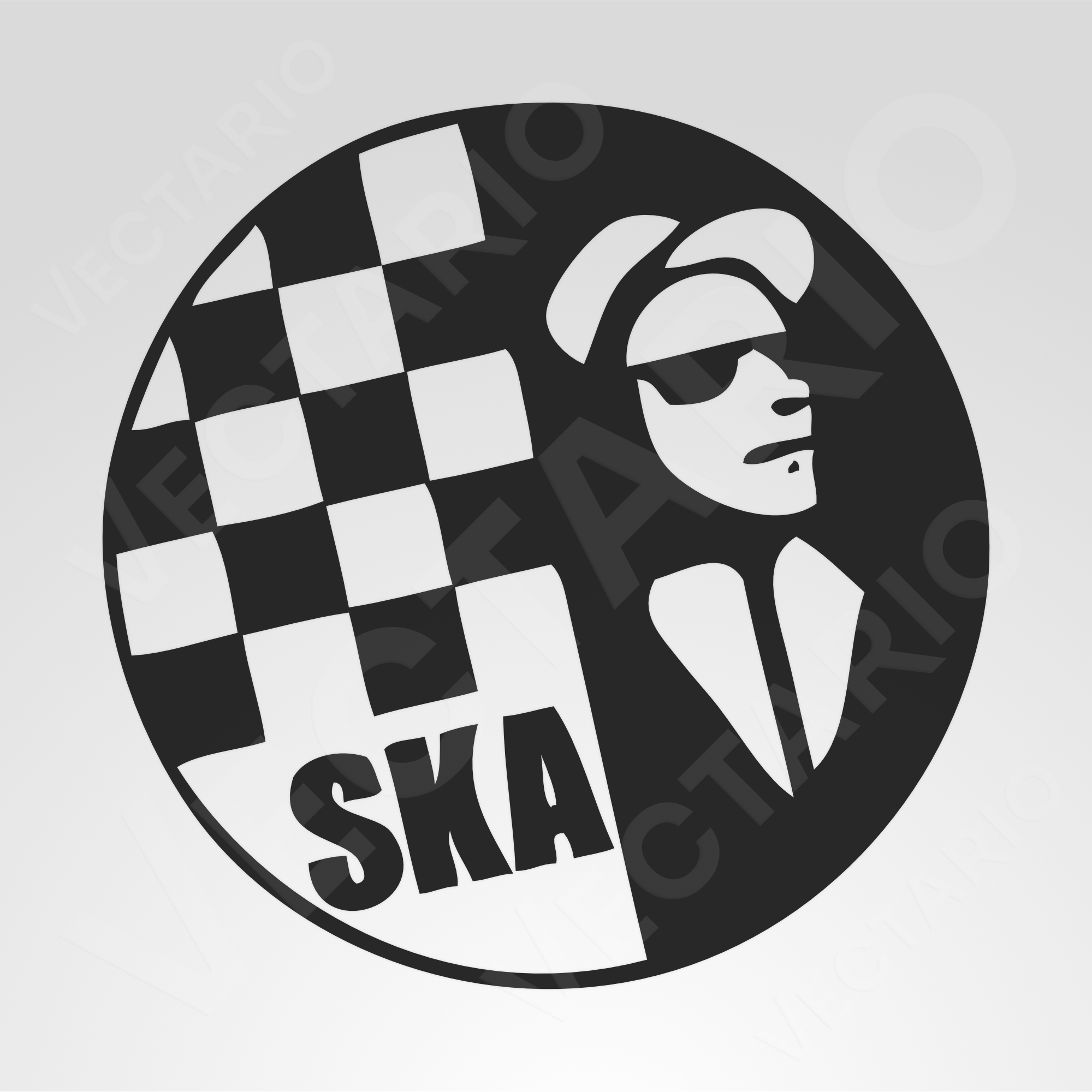 Ska Checkerboard Decal 2 Tone Music Vinyl Sticker Ska Music Logo - Image 2