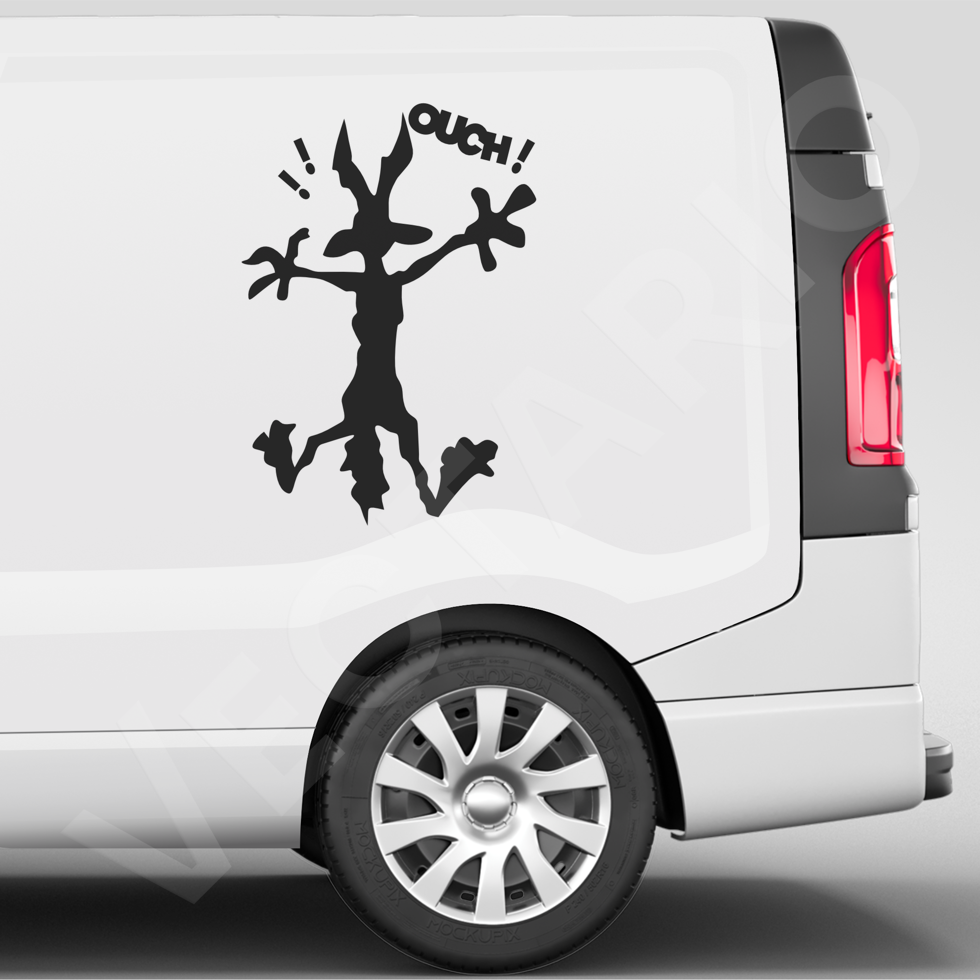 Wile E Coyote Decal Ouch! Smash Cartoon Sticker Funny Character Vinyl