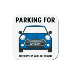 Personalised Mini Cooper ceramic mug with custom name or registration plate, perfect gift for car enthusiasts and car lovers.