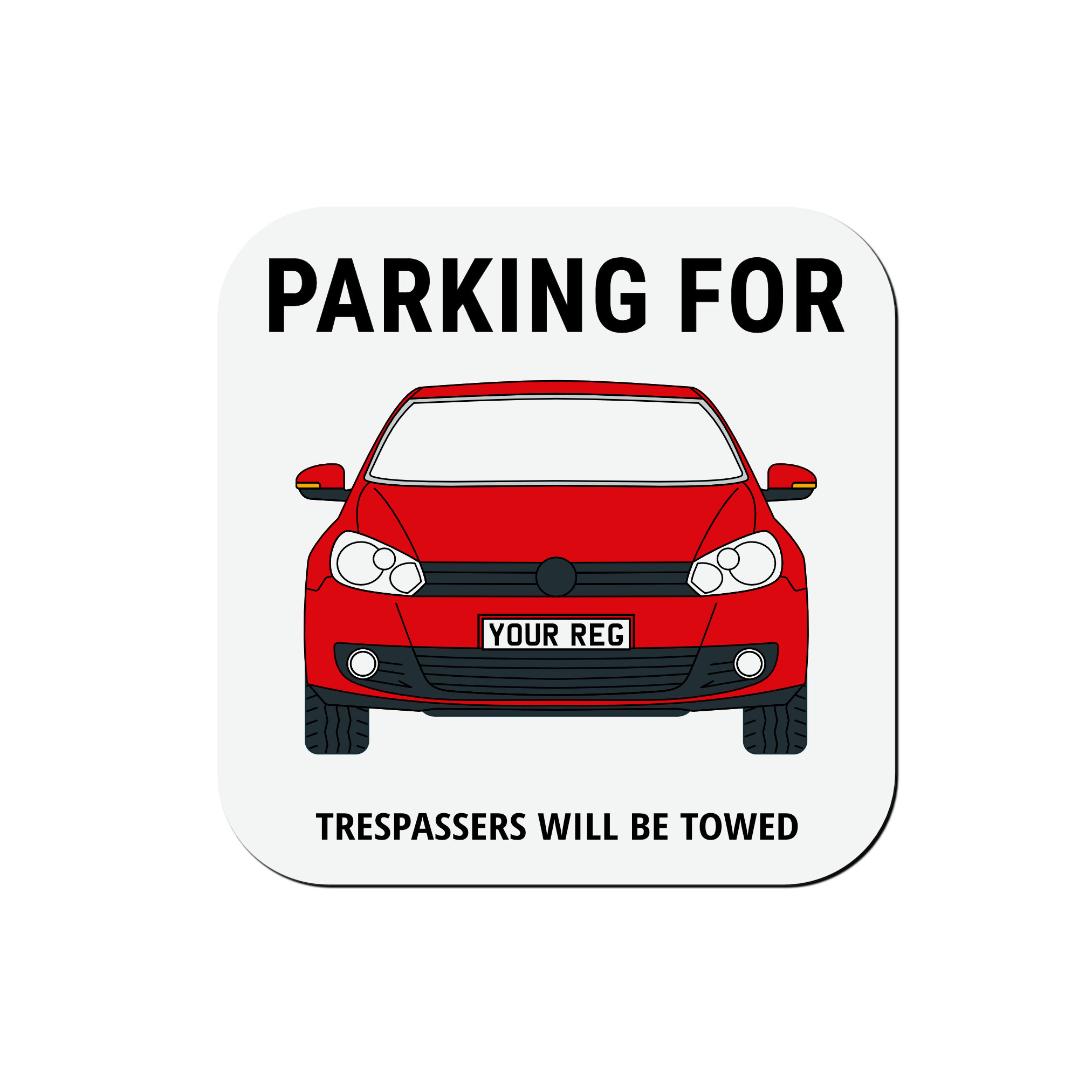 Personalised VW Golf ceramic mug with custom name or registration plate, perfect gift for car enthusiasts and car lovers.