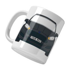 Personalised Ford Fiesta ceramic mug with custom name or registration plate, perfect gift for car enthusiasts and car lovers.