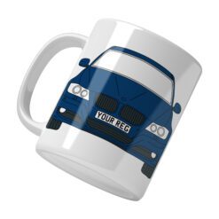 Personalised BMW 3 Series E90 ceramic mug with custom name or registration plate, perfect gift for car enthusiasts and BMW lovers.