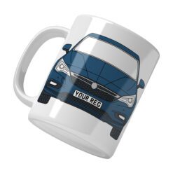 Personalised Vauxhall Astra ceramic mug with custom name or registration plate, perfect gift for car enthusiasts and car lovers.