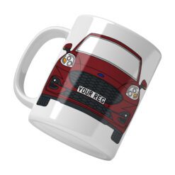 Personalised Ford Puma ceramic mug with custom name or registration plate, perfect gift for car enthusiasts and car lovers.