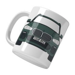 Personalised BMW X5 ceramic mug with custom name or registration plate, perfect gift for car enthusiasts and car lovers.