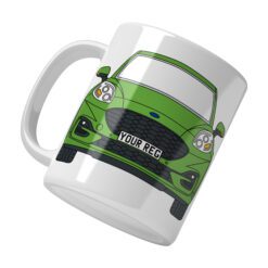 Personalised Ford Puma ceramic mug with custom name or registration plate, perfect gift for car enthusiasts and car lovers.