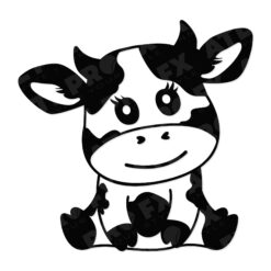 Smiling cartoon cow vinyl decal