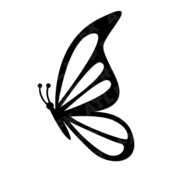 Elegant outline of a butterfly with bold curved wings in vinyl decal style