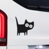Cute Crazy Eyed Cat Van Decal Funny Cat Bumper Sticker
