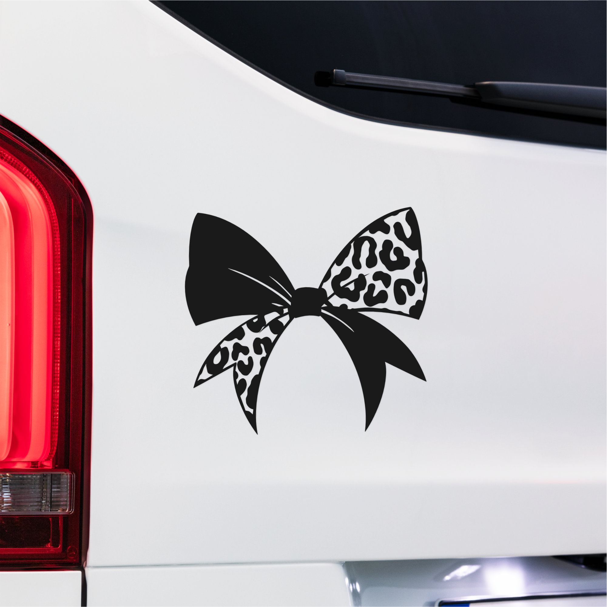 Leopard Bow Bumper Sticker