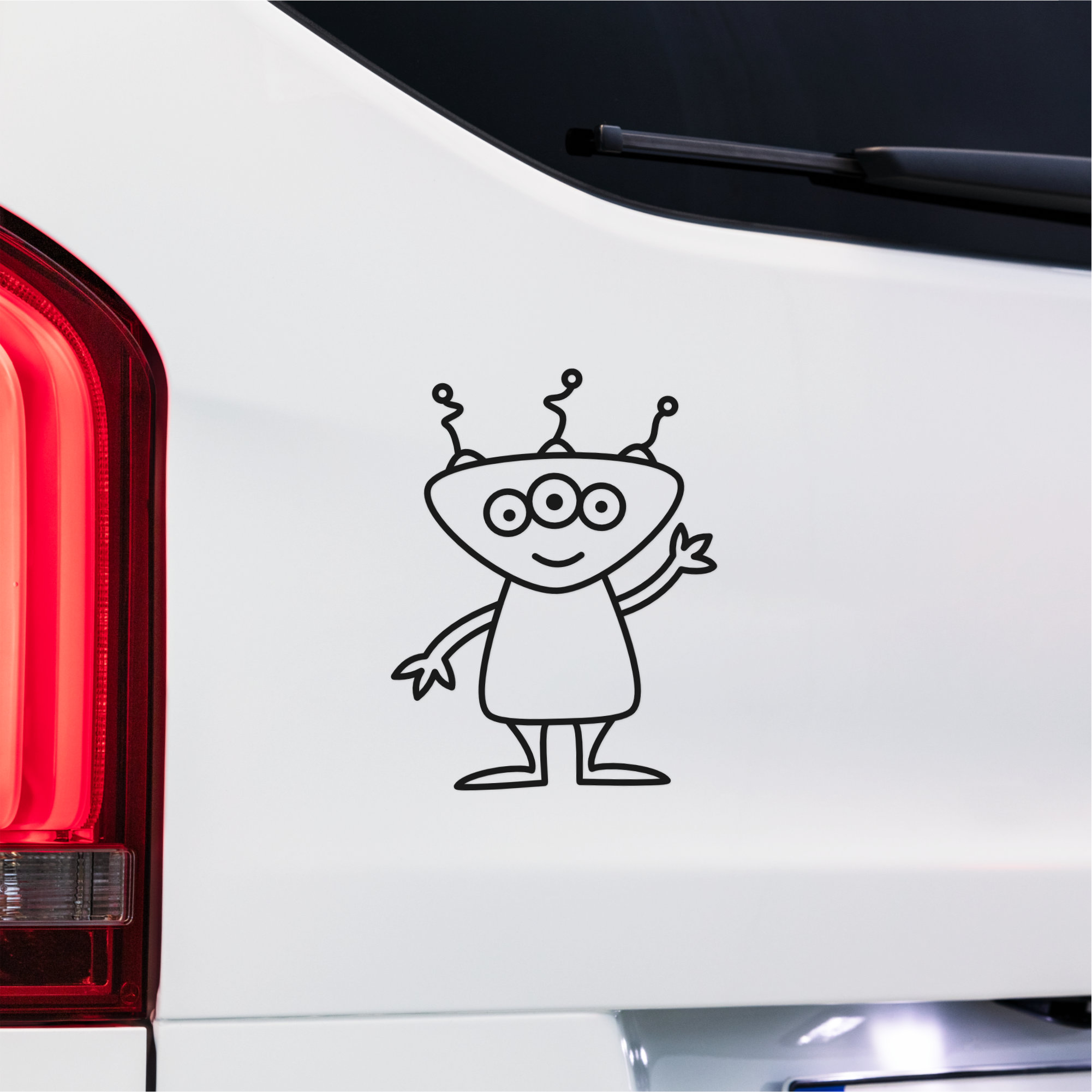 Cute Waving Alien Bumper Sticker