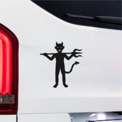 Alternative view of Cheeky Devil Vinyl Decal | Trident Character Design