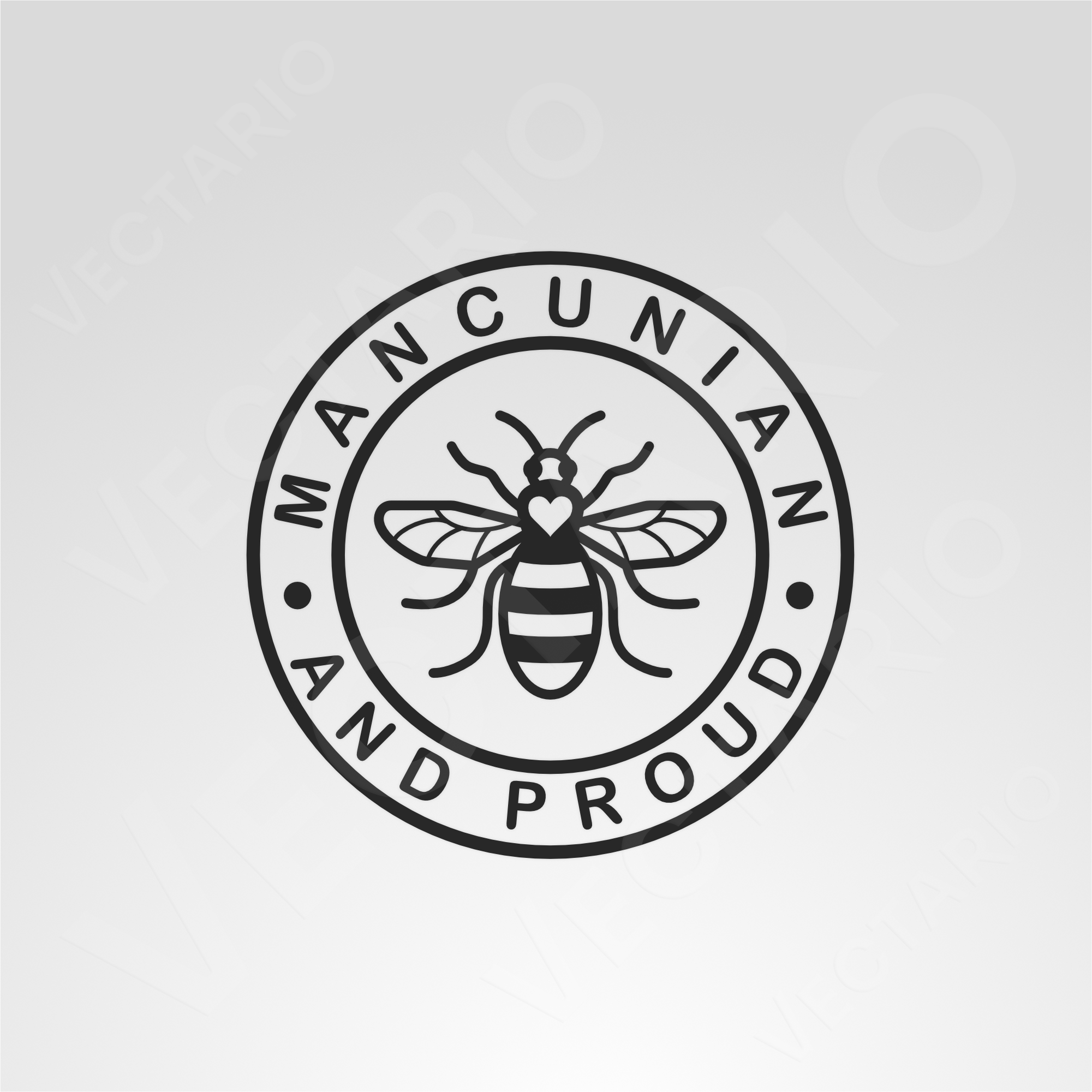 Mancunian and Proud Bee Decal Manchester Symbol Sticker Heart - Image 2