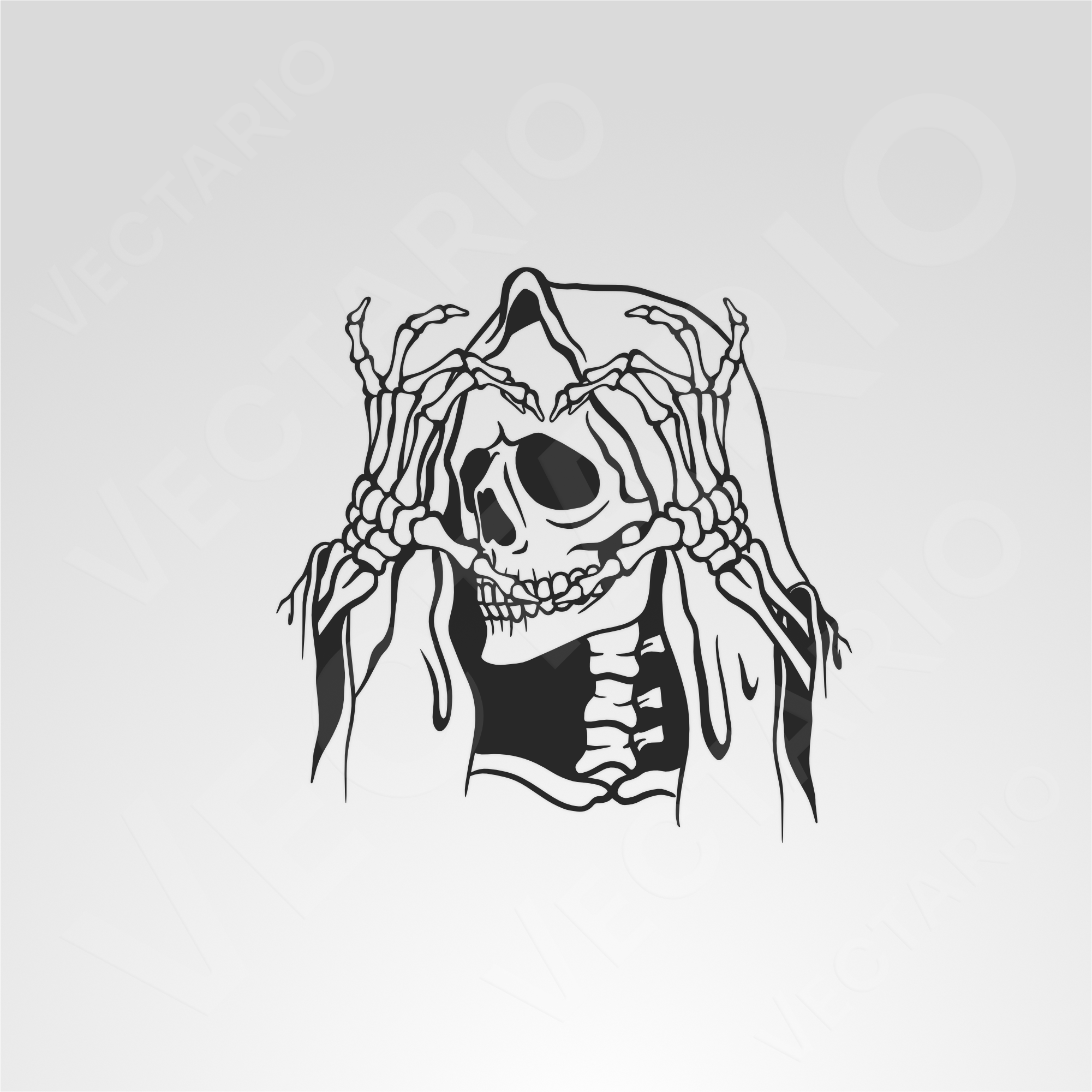 Skeleton Hands Heart Decal Grim Reaper Skeleton Skull Sticker Gothic Vinyl Art - Image 2
