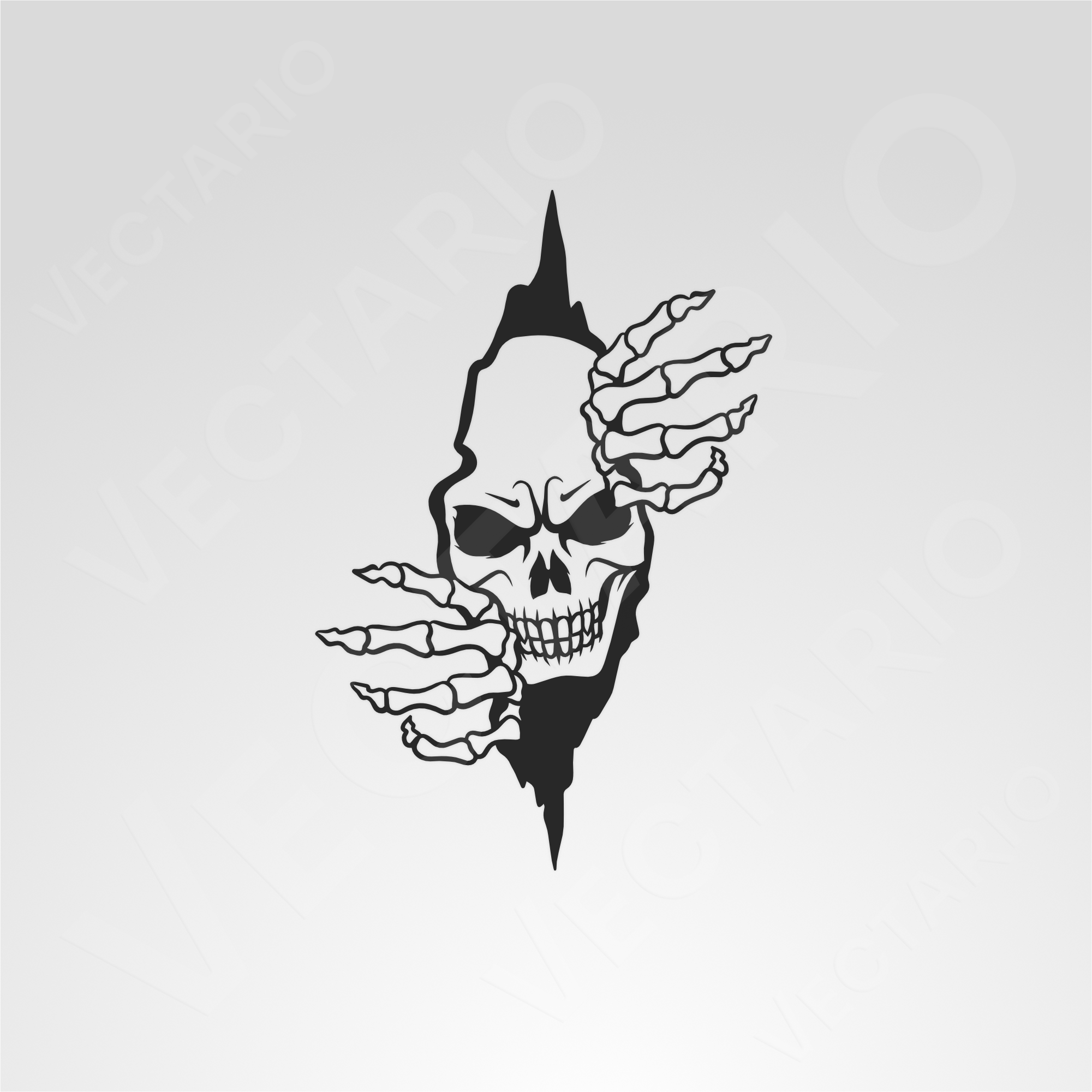 Ripped Skull Decal Skeleton Hands Sticker Creepy Skull Tear Vinyl Art - Image 2