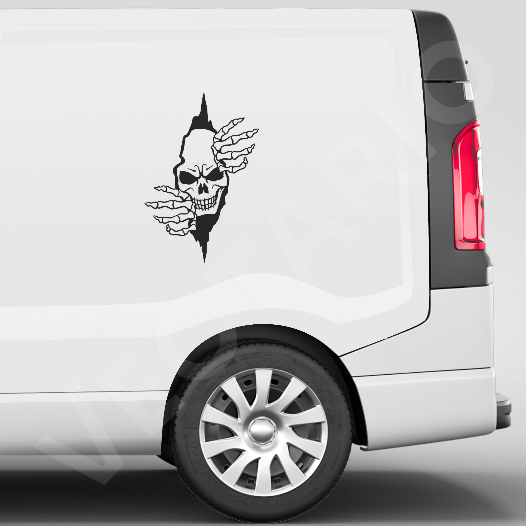 Ripped Skull Decal Skeleton Hands Sticker Creepy Skull Tear Vinyl Art