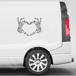 Skeleton Hands Heart Decal Gothic Romance Vinyl Sticker