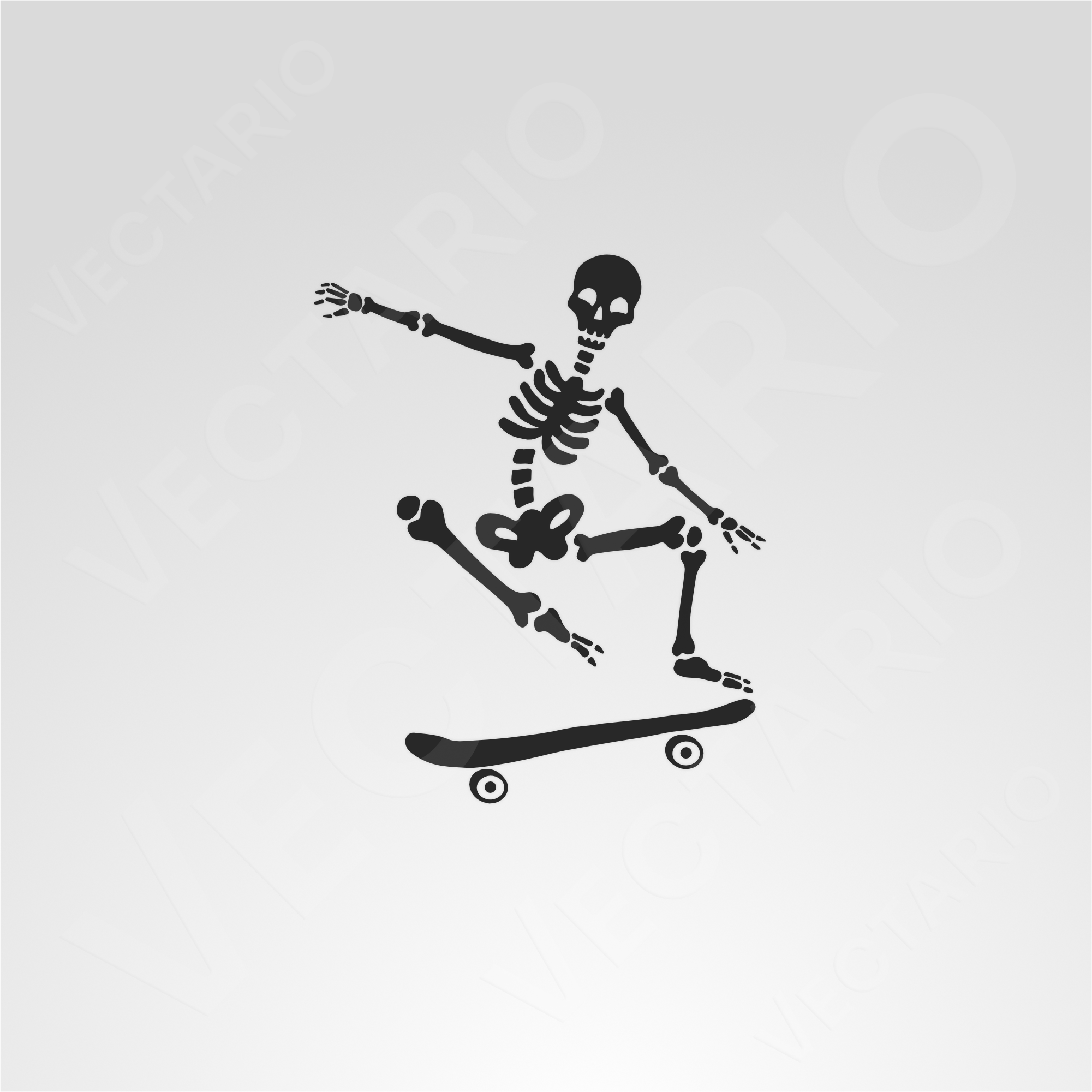 Skater Bones Skeleton Skater Decal Vinyl Sticker - Image 2