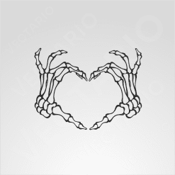 Alternative view of Skeleton Hands Heart Decal Gothic Romance Vinyl Sticker