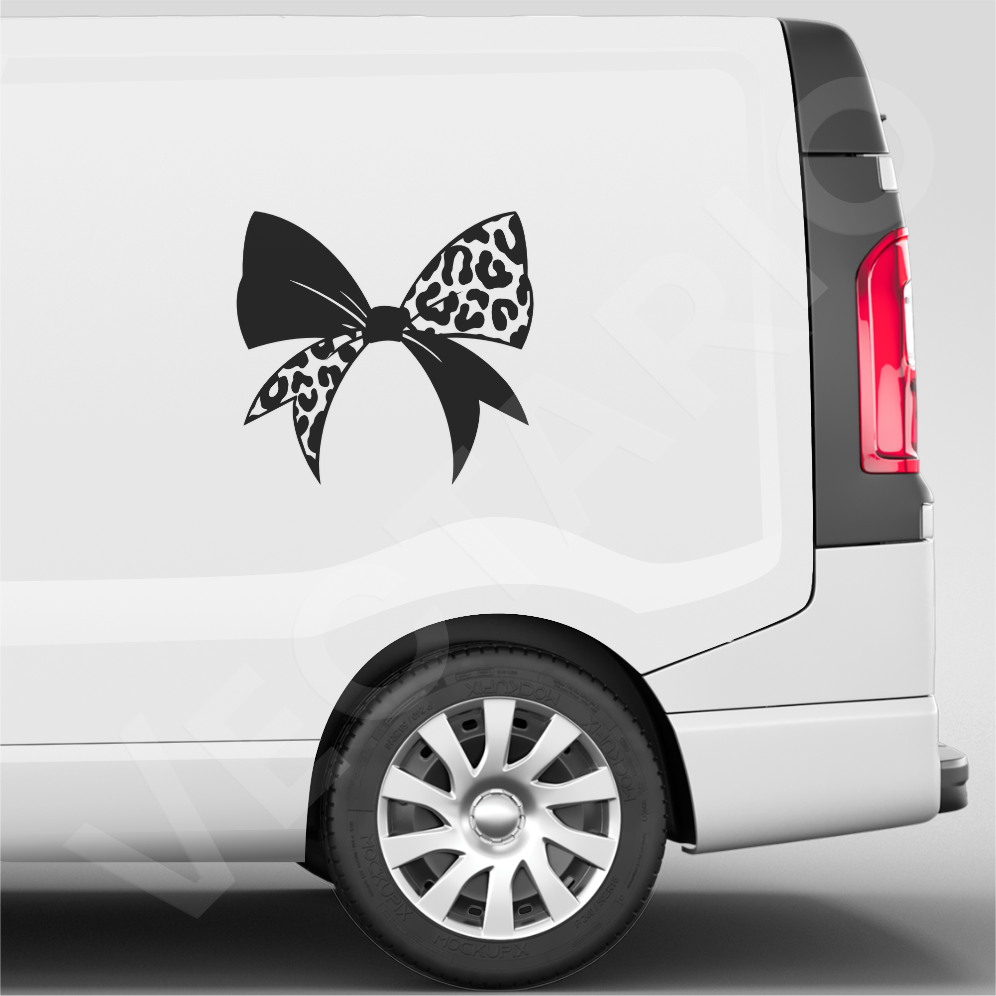 Leopard Bow Decal Cute Animal Print Vinyl Sticker