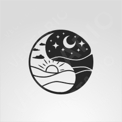 Alternative view of Sun and Moon Yin Yang Decal Day & Night Vinyl Sticker