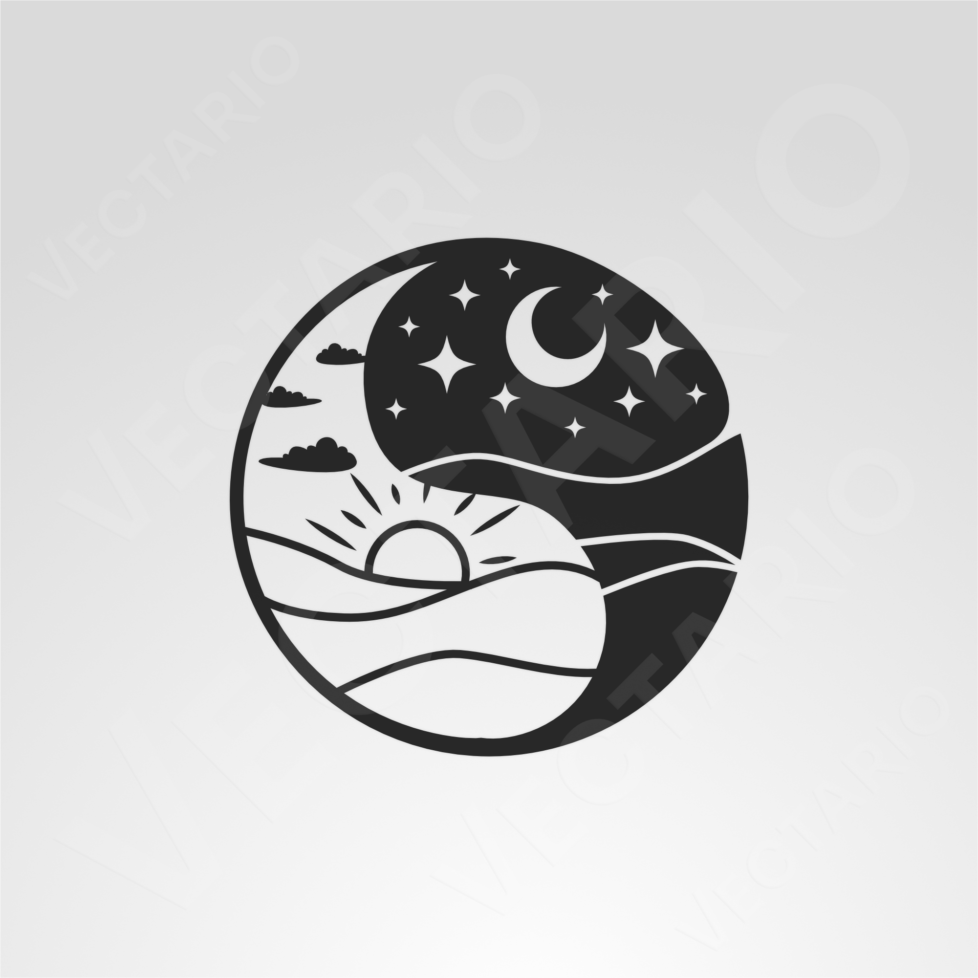 Sun and Moon Yin Yang Decal Day & Night Vinyl Sticker - Image 2