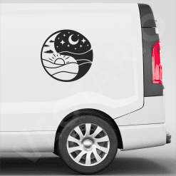 Sun and Moon Yin Yang Decal Day & Night Vinyl Sticker