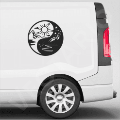 Mountain Yin Yang Decal Nature Vinyl Sticker