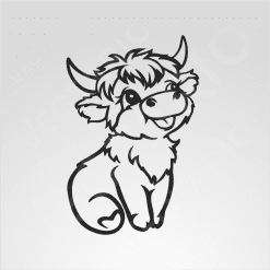 Alternative view of Cute Highland Cow Decal Fluffy Cow Vinyl Sticker