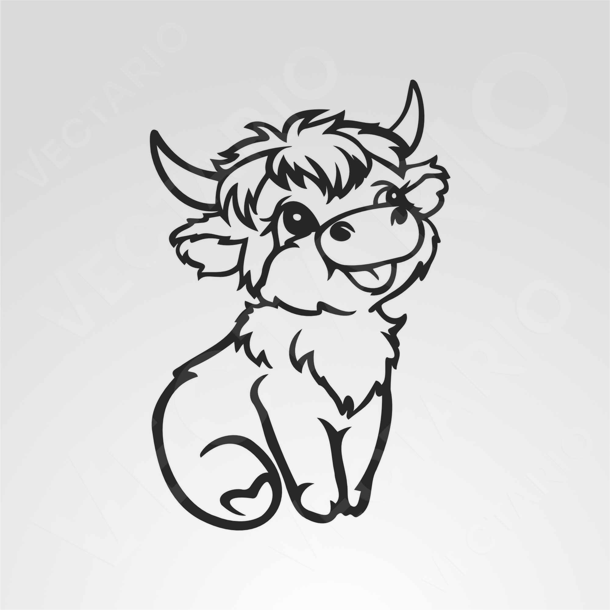 Cute Highland Cow Decal Fluffy Cow Vinyl Sticker - Image 2
