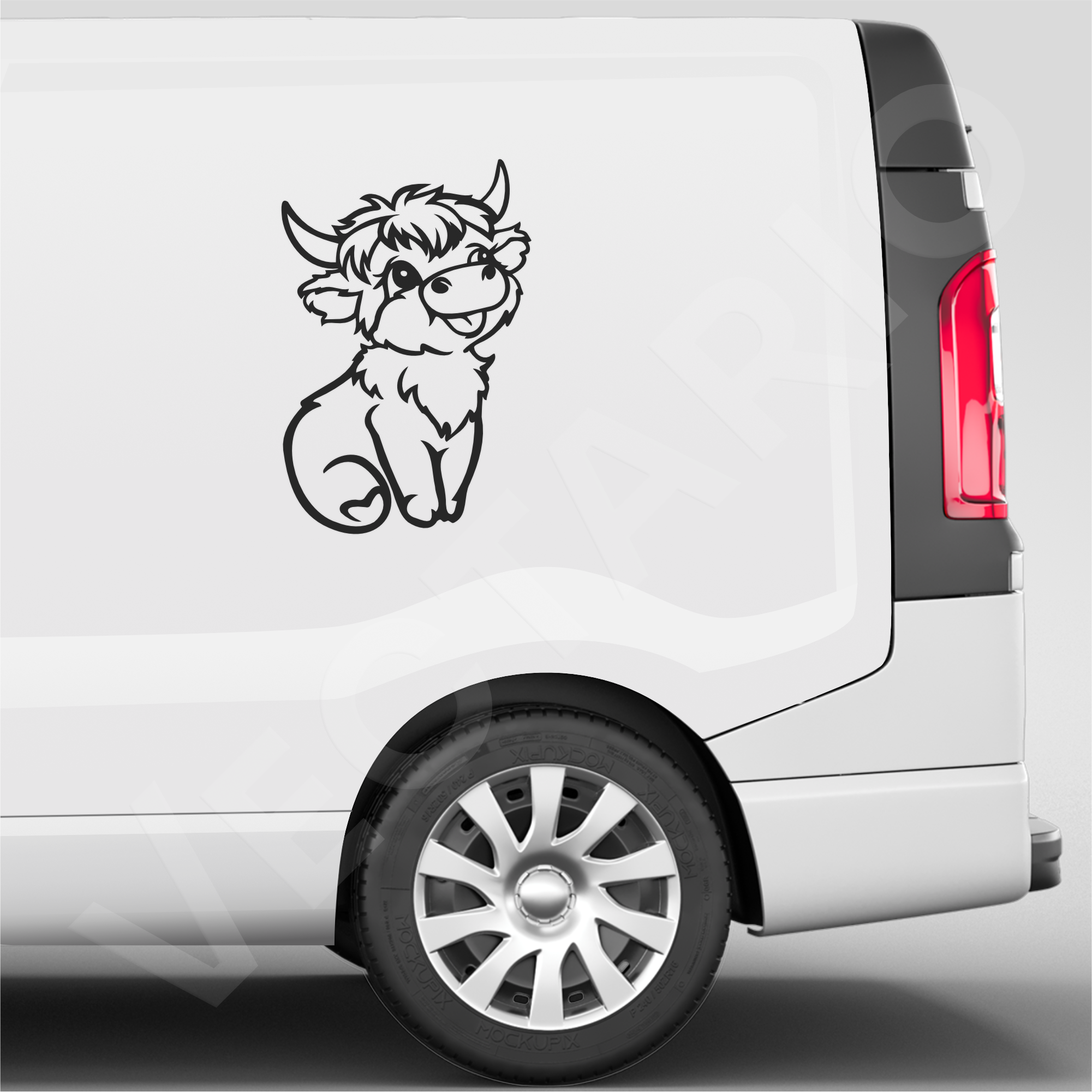 Cute Highland Cow Decal Fluffy Cow Vinyl Sticker