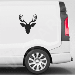 Stag Head Silhouette Antler Vinyl Decal