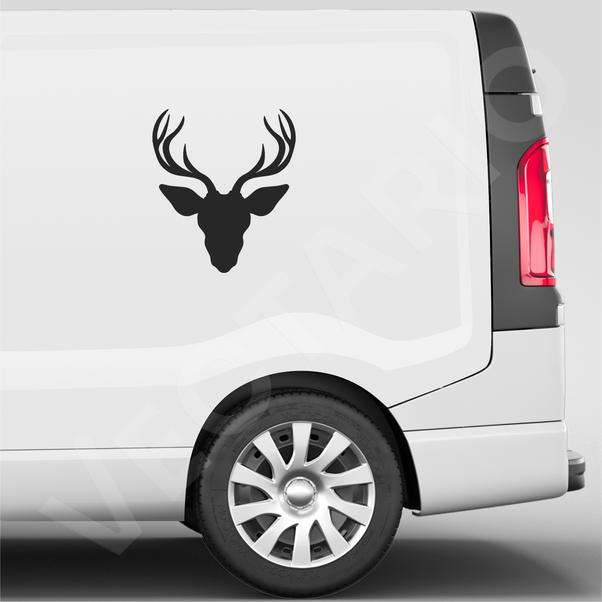 Stag Head Silhouette Antler Vinyl Decal