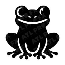 Smiling cartoon-style cute frog decal with large eyes and playful pose