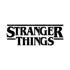 stranger things decal with retro black logo inspired by the iconic series