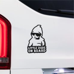 Alternative view of Little Dude On Board | Funny Baby On Board Car Decal