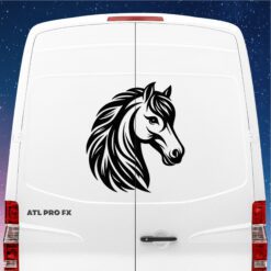 Alternative view of Horse Head Decal | Elegant Flowing Mane Illustration | Bold Vinyl Stallion Sticker for Horse Lovers