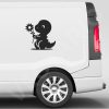 Flower Dino Decal Cute Dinosaur Vinyl Sticker