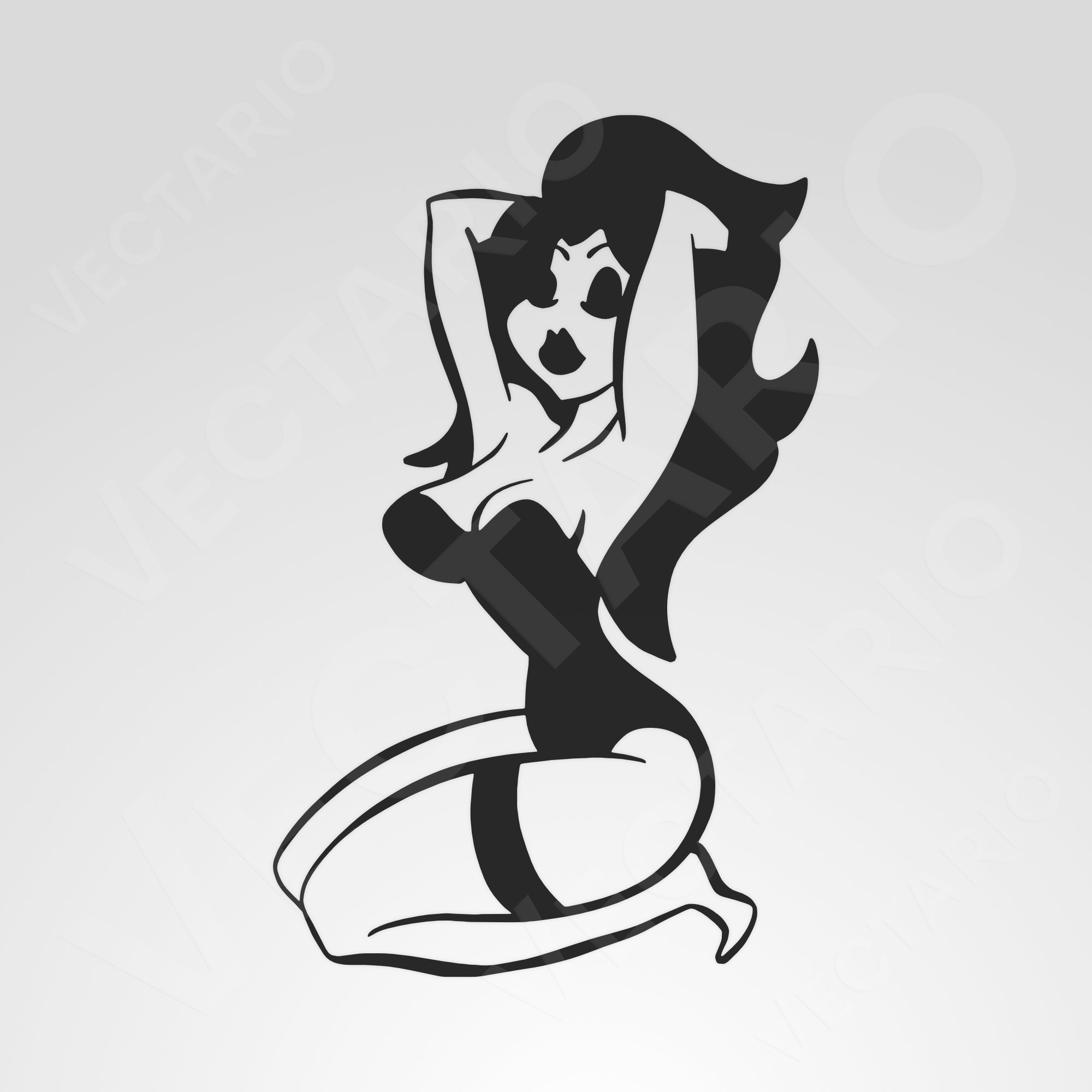 Pin Up Decal Retro Glam Girl Silhouette Bold Vintage-Inspired Vinyl Sticker - Image 2