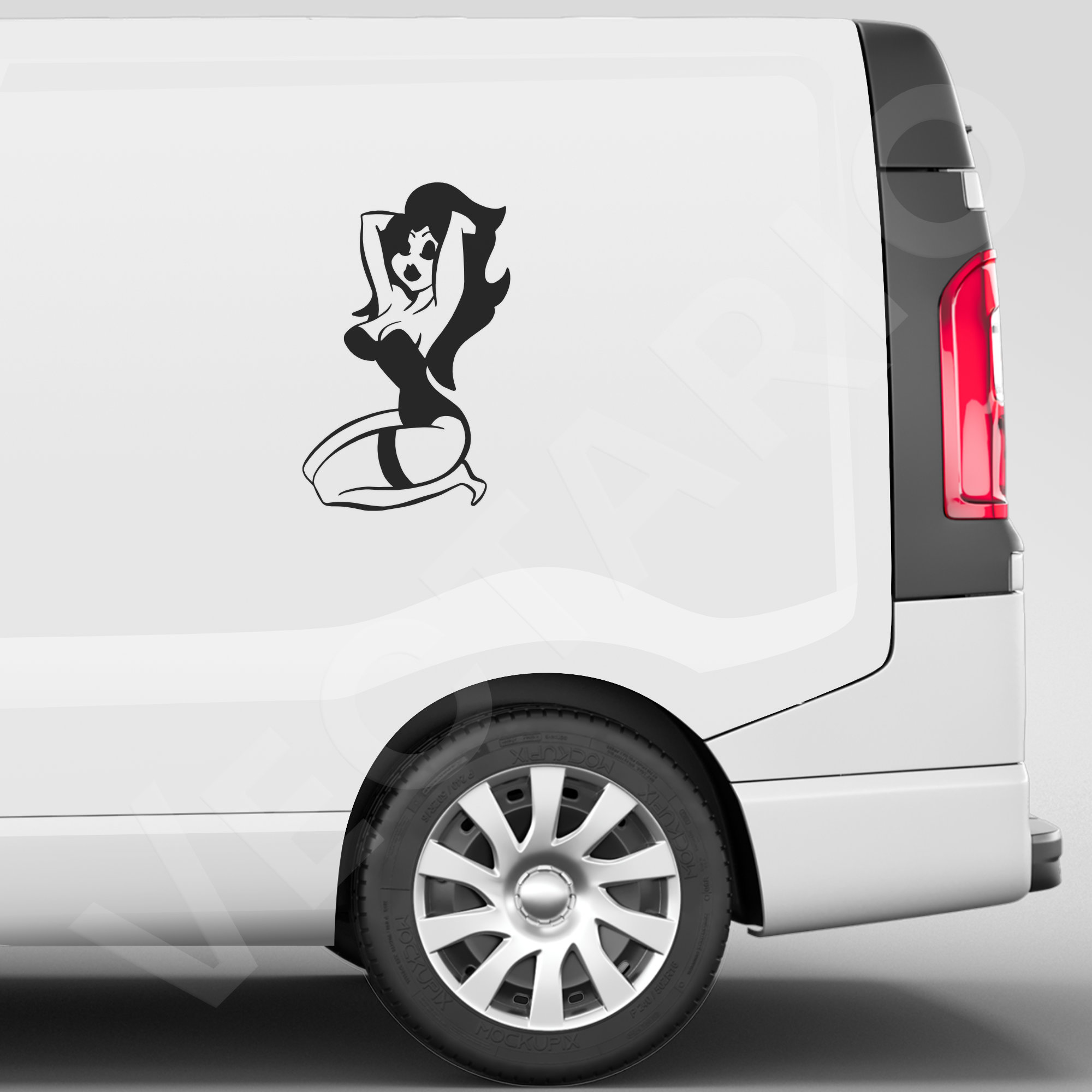 Pin Up Decal Retro Glam Girl Silhouette Bold Vintage-Inspired Vinyl Sticker